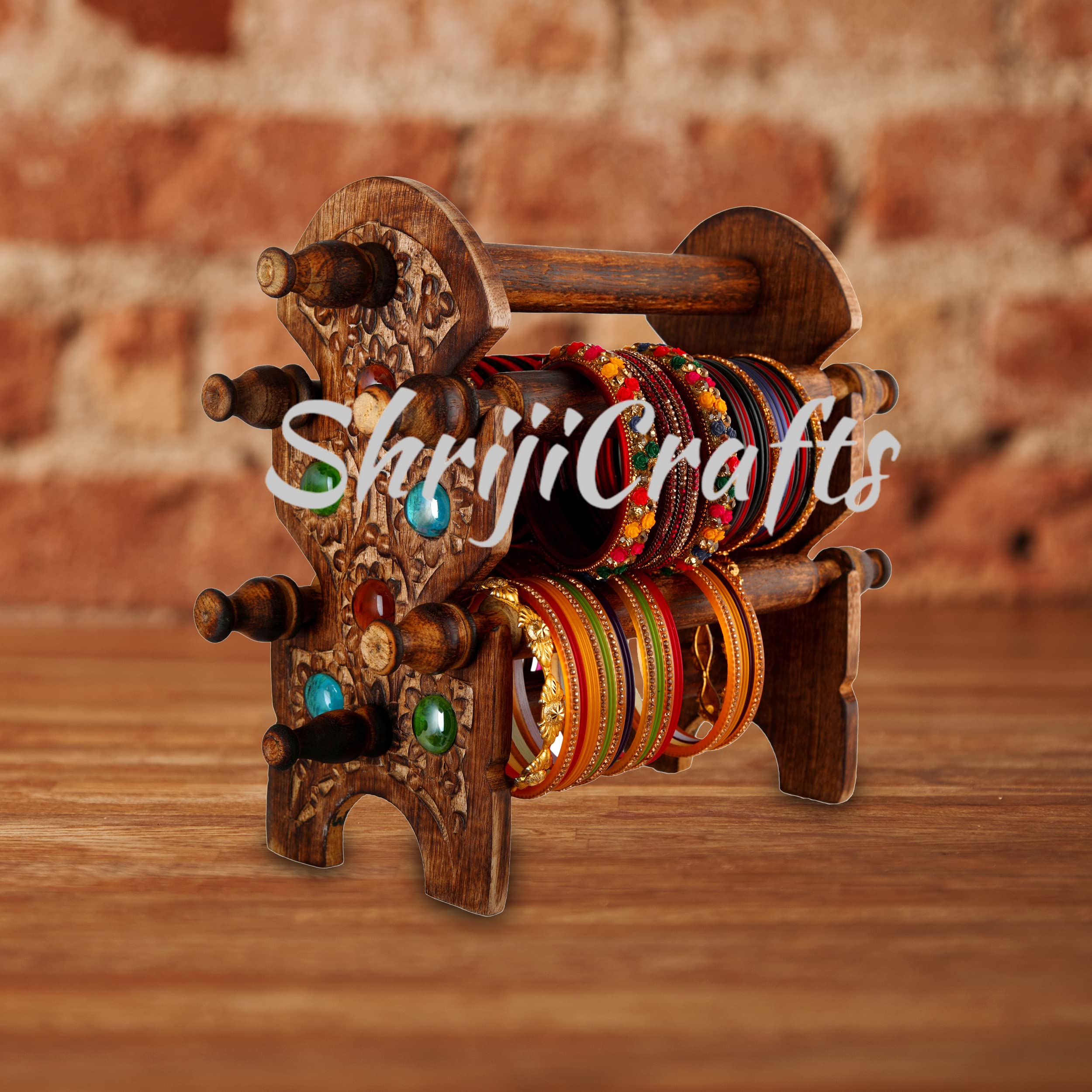 Shriji Crafts Ortus Handmade Wooden 6 Rods With 4 Holding Wooden